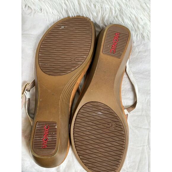 Vionic Park Orchid Sandals Womens Size 10 White Brown 380ORCHID TVW4917 - Picture 7 of 8